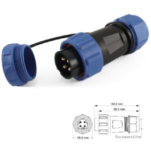 Spina Volante SP21 4 poli IP67